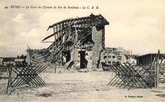 Reims Champagne Ardenne Gare du Chemin Fer de Banlieue Ruinen
