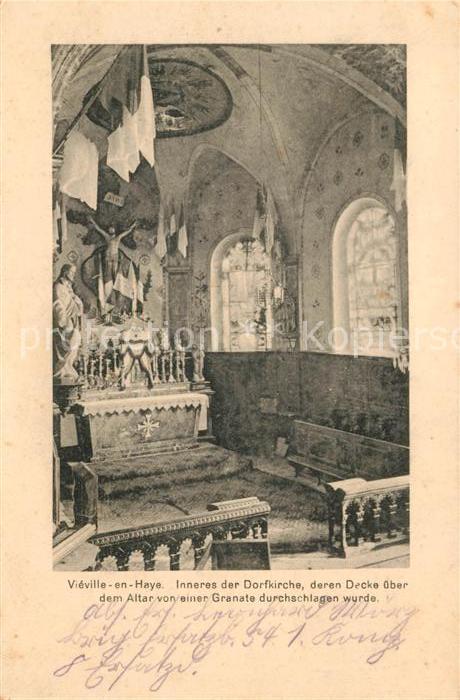 Vieville-en-Haye Dorfkirche Decke Granatendurchschlag