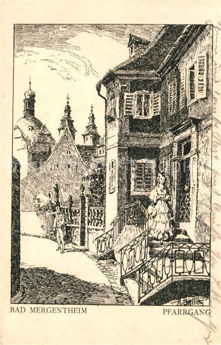 Bad Mergentheim Pfarrgang Kuenstlerkarte Gailling