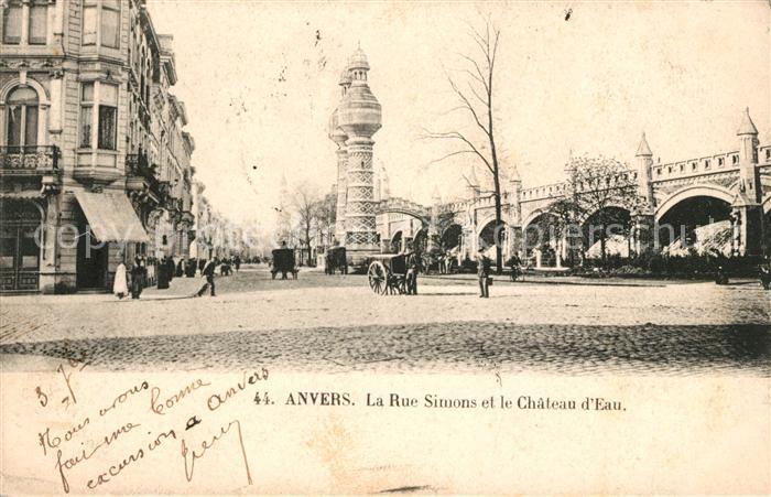 Anvers Antwerpen Rue Simons Chateau Eau
