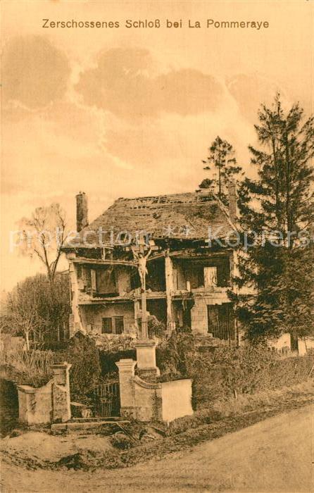 La Pommeraye Maine-et-Loire Zerschossenes Schloss