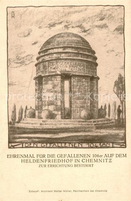 CHEMNITZ Sachsen Ehrenmal Gefallene 104er Heldenfriedhof