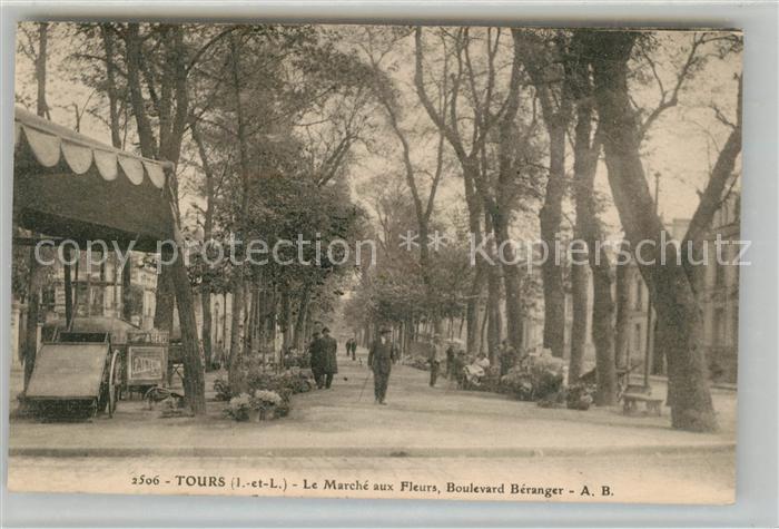 Tours Indre-et-Loire Le Marche aux Fleurs Boulevard Beranger
