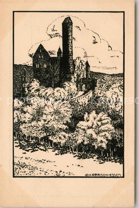 Hornberg Altensteig Schloss Hornberg Federzeichnung Raasch