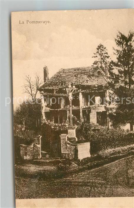 La Pommeraye Maine-et-Loire Kruzifix zerstoertes Haus