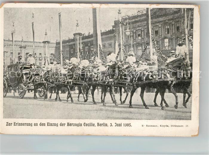 BERLIN CITY Einzug Herzogin Cecilie
