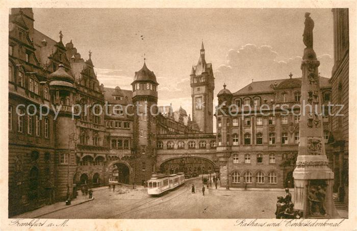 Strassenbahn Frankfurt am Main Rathaus Einheitsdenkmal