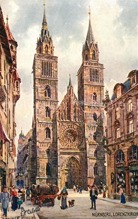 Verlag Tucks Oilette Nr. 611 B Nuernberg Lorenzkirche Charles E. Flower