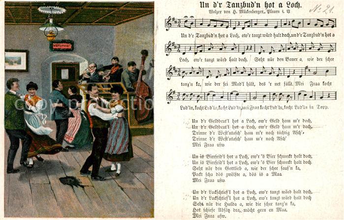 Liederkarte Un d_r Tanzbud'n hot a Loch