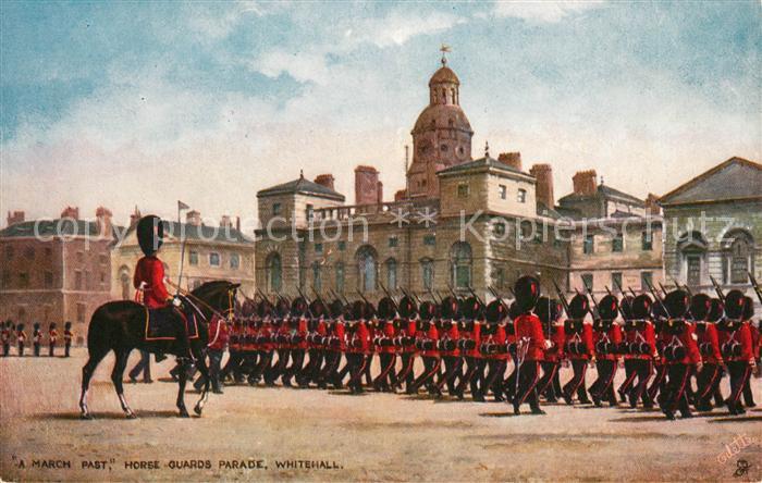 Verlag Tucks Oilette Nr. 6412 March Past Horse Guards Parade Whi