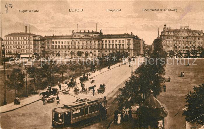 Strassenbahn Leipzig Hauptpost Augustusplatz Grimmai