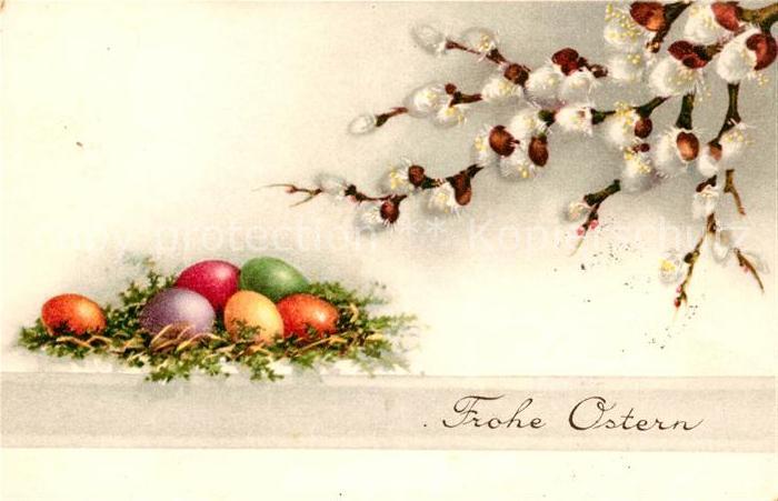 Ostern Easter Paques Ostereier Weidenkätzchen