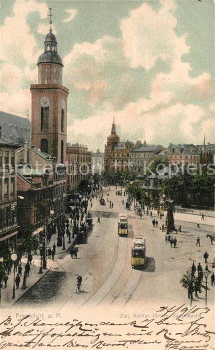 Strassenbahn Frankfurt am Main Zeil Katharinenkirche