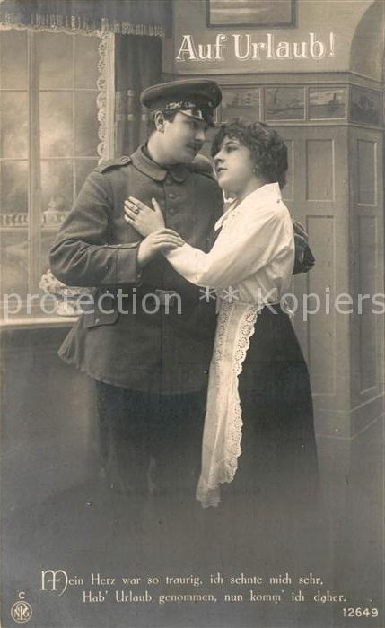 Foto NPG Nr. 12649 Auf Urlaub Soldat Frau