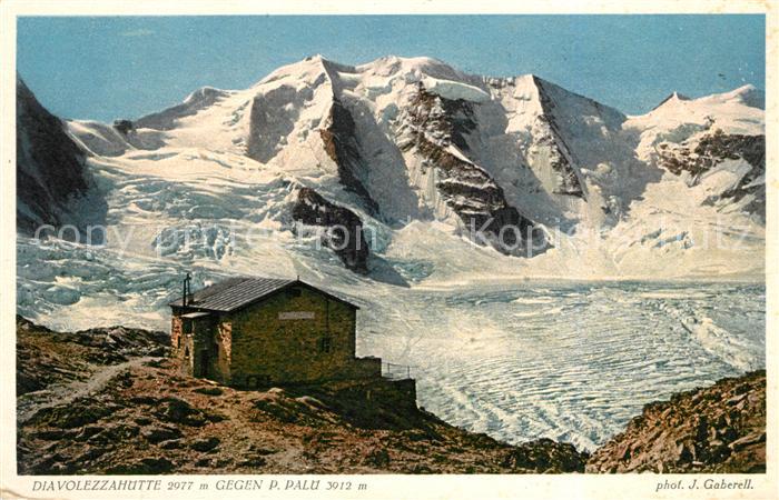 Foto Gaberell J. Nr. 6011 Diavolezzahütte Piz Palü