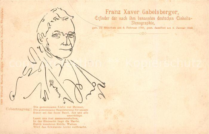 Stenographie Franz Xaver Gabelsberger