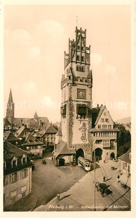 Strassenbahn Freiburg im Breisgau Schwabentor Münste