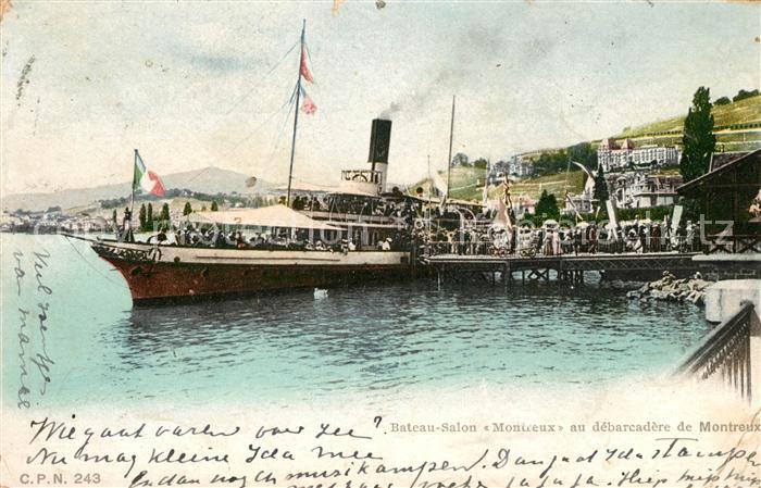 Dampfer Seitenrad Bateau-Salon Montreux