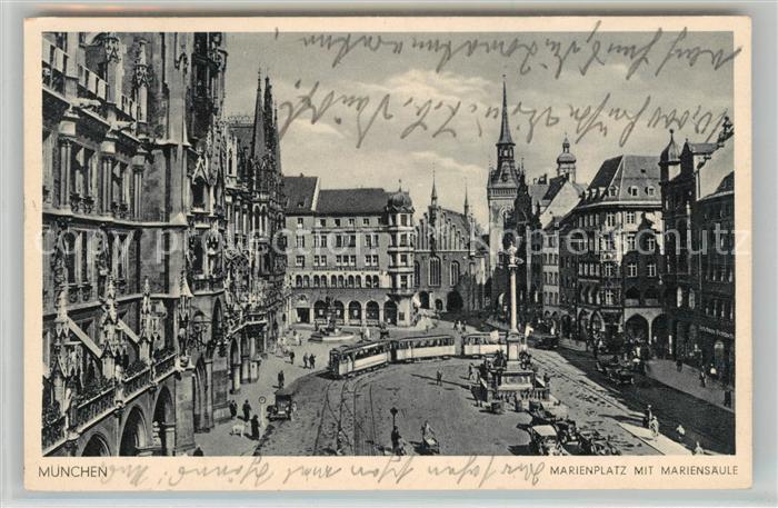 Strassenbahn München Marienplatz Mariensäule
