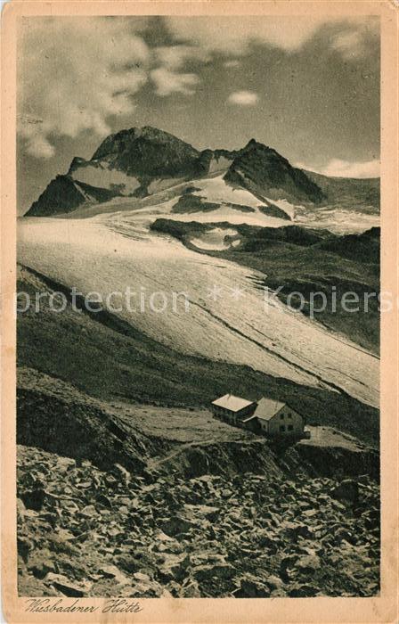 Wiesbadener Huette mit Piz Buin und Gross Fermut Ferner