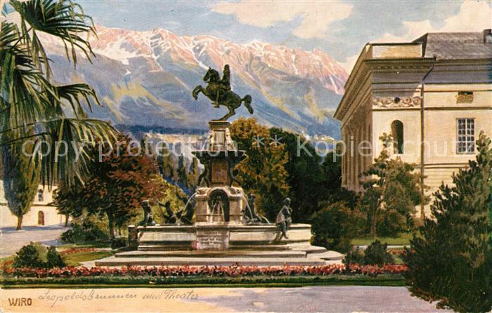 Innsbruck Leopoldsbrunnen und Theater