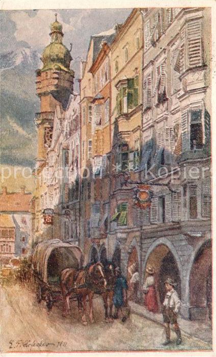 Innsbruck Herzog Friedrichstrasse Kuenstlerkarte