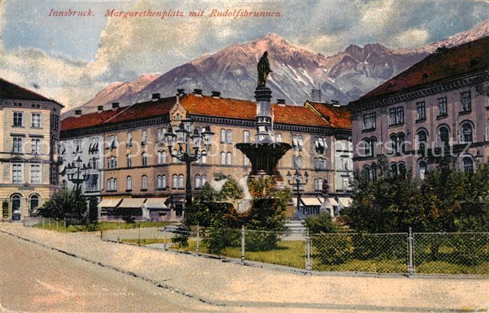 Innsbruck Margarethenplatz mit Rudolfsbrunnen