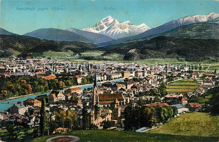 Innsbruck gegen Sueden mit Serles