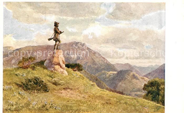 Mariazell Steiermark Erzherzog Johann-Denkmal  Kuenstlerkarte Krampolek