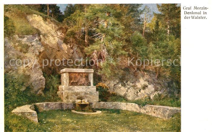Walster Region Graf Morzin-Denkmal Kuenstlerkarte Krampolek