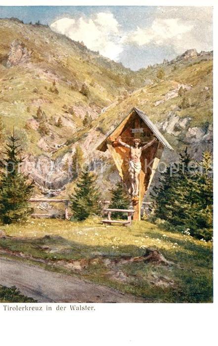 Walster Region Tirolerkreuz Kuenstlerkarte A. Krampolek