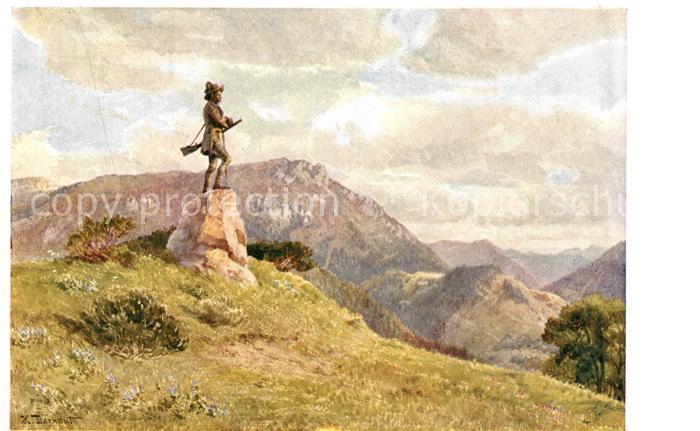 Mariazell Steiermark Erzherzog Johann-Denkmal Kuenstlerkarte A. Krampolek