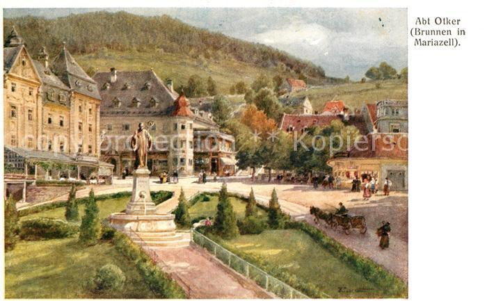 Mariazell Steiermark Abt Otker Brunnen Kuenstlerkarte A. Krampolek