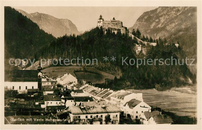 Werfen Salzburg Fliegeraufnahme mit Veste Hohenwerfen