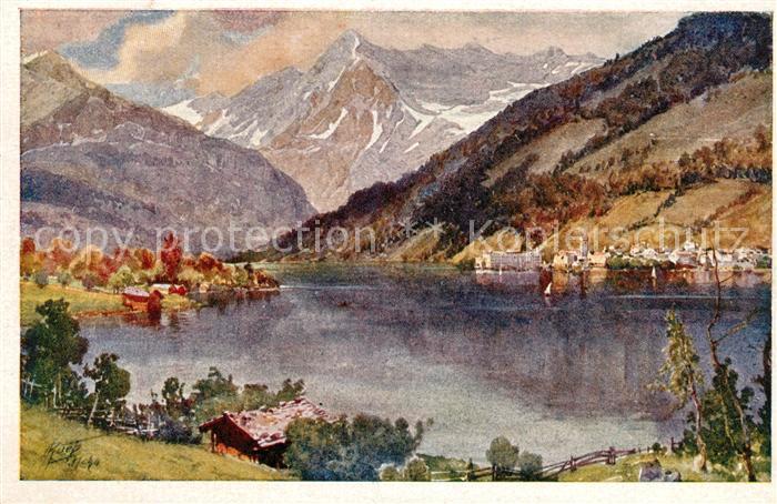 Zell See Seepartie Kuenstlerkarte