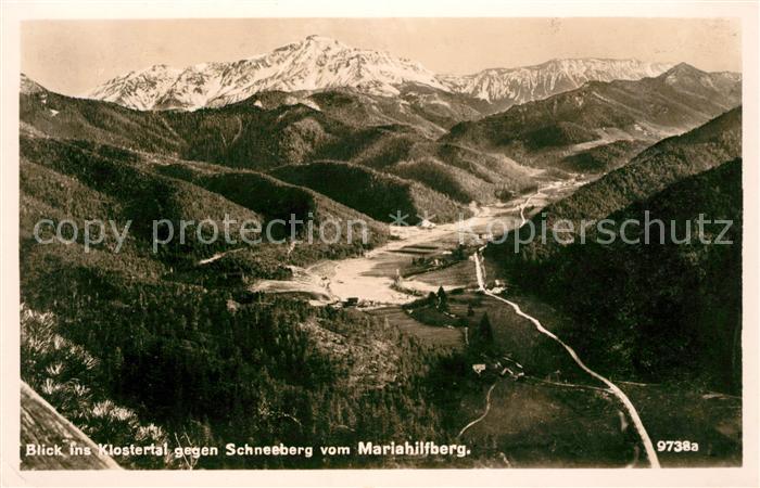 Gutenstein Niederoesterreich Klostertal Schneeberg vom Mariahilfberg