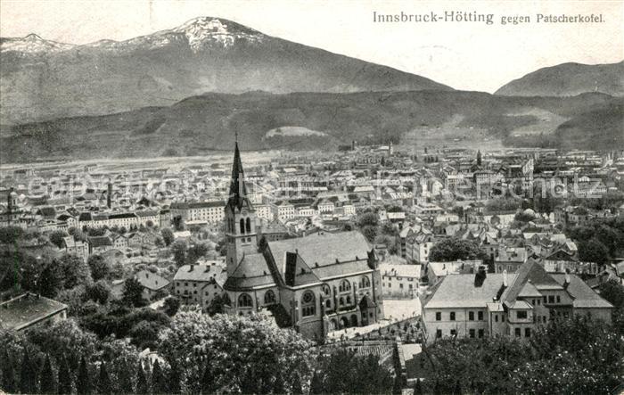Hoetting Stadtpanorama gegen Patscherkofel Tuxer Alpen