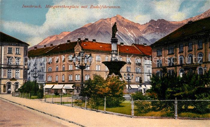 Innsbruck Margarethenplatz mit Rudolfsbrunnen