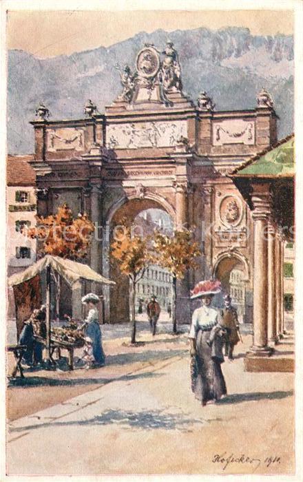 Innsbruck Triumphpforte Kuenstlerkarte