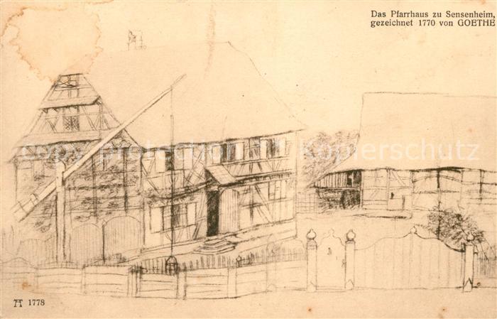 Sensenheim Wien Das Pfarrhaus zu Sensenheim Zeichnung