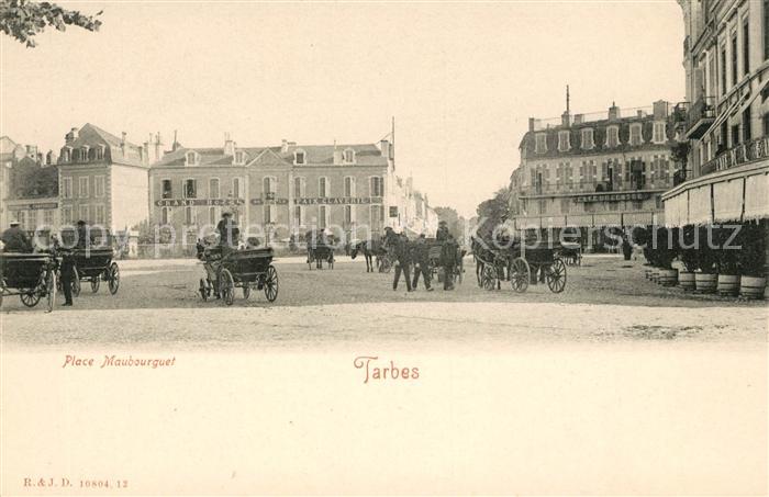 Tarbes Place Maubourguet Pferdedroschken