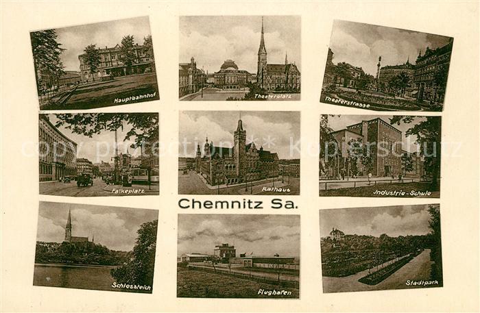 CHEMNITZ Sachsen Hauptbahnhof Falkeplatz Theaterplatz Schlossteich Flughafen Rat