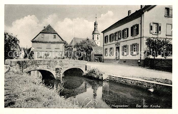 Hugsweier Partie bei der Kirche Fluss Bruecke