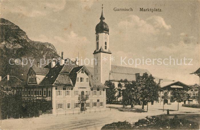 GARMISCH-PARTENKIRCHEN Bayern Marktplatz Kirche