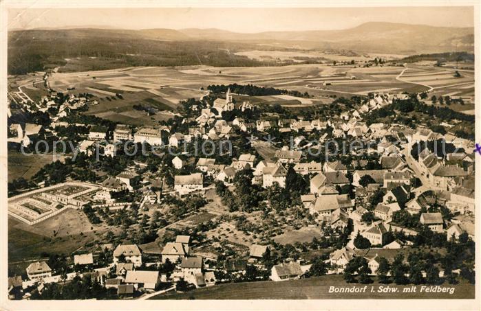 Bonndorf Schwarzwald Fliegeraufnahme mit Feldberg