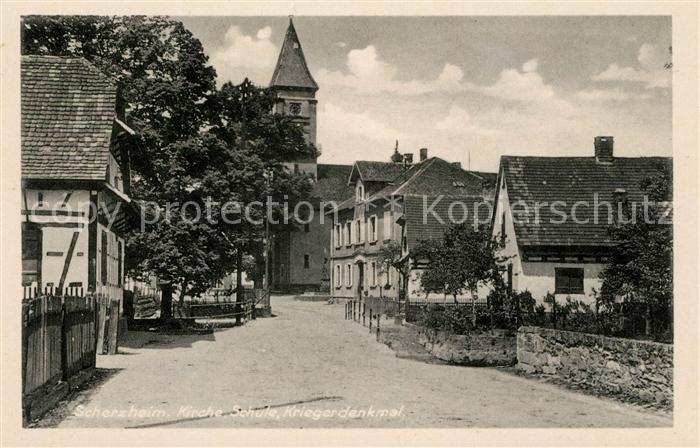 Scherzheim Kirche Schule Kriegerdenkmal
