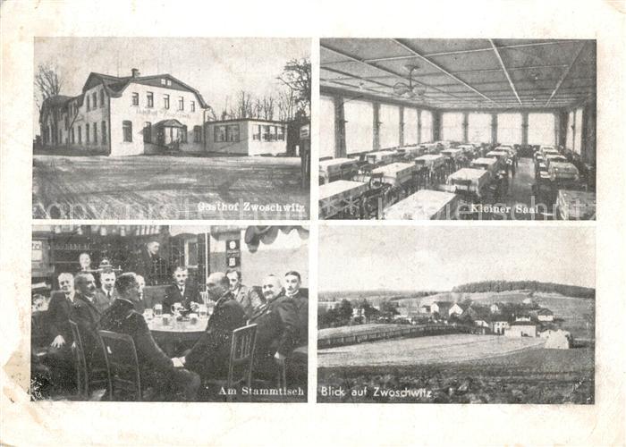 Plauen Vogtland Gasthaus Zwoschwitz Kl Saal Stammtisch Ortsansicht