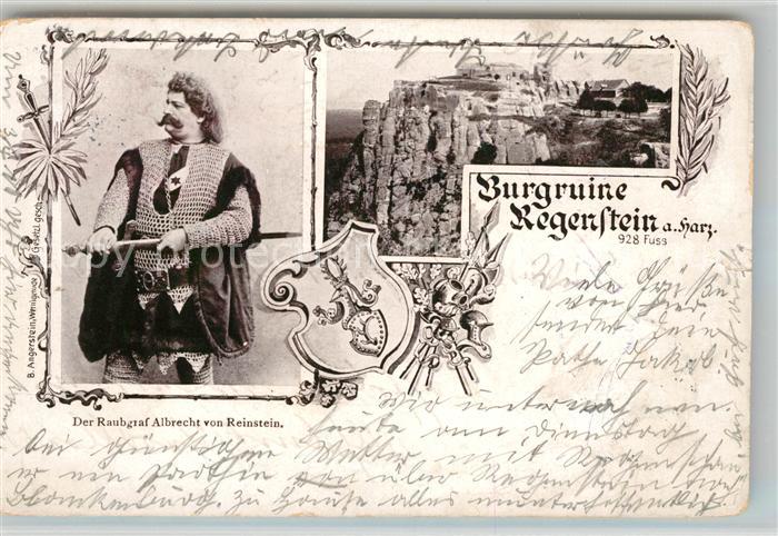 Blankenburg Harz Burgruine Regenstein Portrait Raubgraf Albrecht von Reinstein