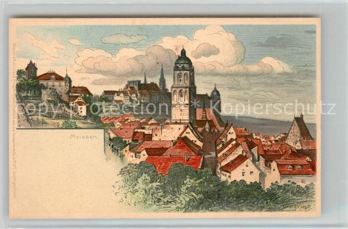 Meissen Elbe Sachsen Stadtansicht