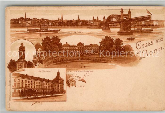 Bonn Rhein Teilansicht Bruecke Universitaet Schloss Poppelsdorf